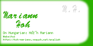 mariann hoh business card